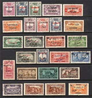 Syria,  Alaouites,  Latakia Old Time Selection 75 Stamps - See Scans 2