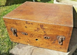 Antique Mahogany Box.  Eagle Lock Co.  Usa.  Antique Wooden Box.  Use/restore.