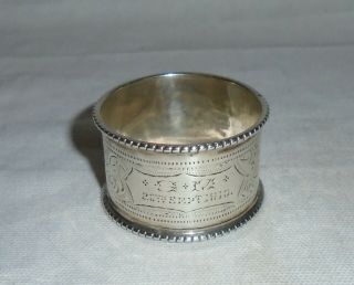 Antique Solid Silver Napkin Ring By William Henry Sparrow,  Birmingham Assay 1909