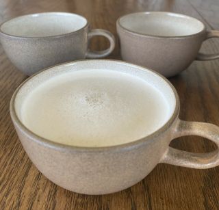 3 Heath Ceramics California Pottery Cups Birch Sandalwood Brown Beige Mcm