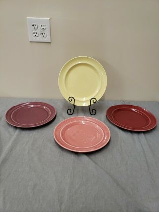 Set (4) Metlox Colorstax Four Colors Dinner Plates Made In California Fs Charity
