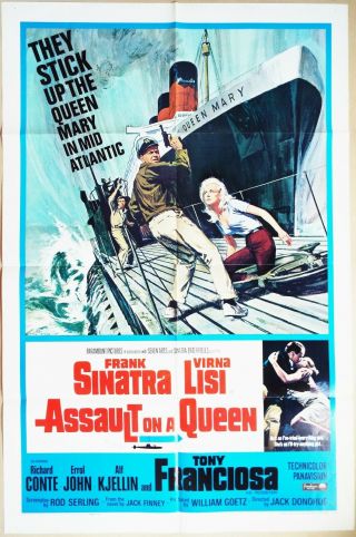 Assault On A Queen 1966 Frank Sinatra,  Virna Lisi Us One Sheet Poster