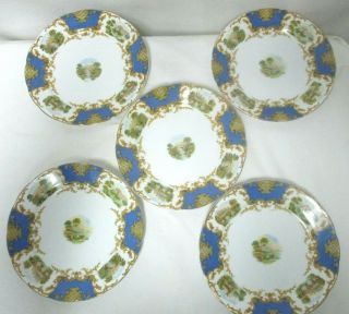 Grosvenor Windsor Blue Country Set 5 Bread & Butter Plates China England Vintage