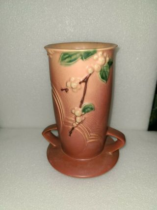 Vintage Roseville Pink Snowberry Vase Ivi - 8 (weller,  Mccoy)