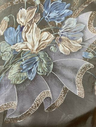 Vintage Oscar De La Renta Floral Rose Pattern Scarf 35”x34”