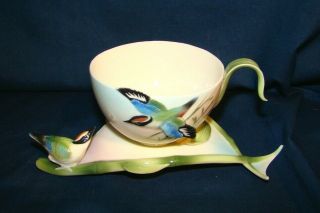 Franz Porcelain Bamboo Song Bird Cup & Saucer