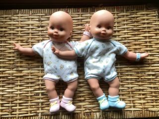 Htf Fisher Price Little Mommy Baby So Twins Dolls Doll Pink/blue Booties Id