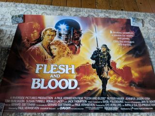 Flesh And Blood Rolled 1985 Uk Quad Movie Poster Rutger Hauer Verhoeven