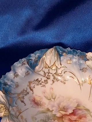 Vintage Royal Vienna Germany Blue Floral 10” Porcelain Bowl 2