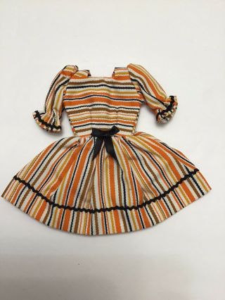 Vintage Baby Doll Dress Ideal Vogue Bisque Effanbee French German Striped Small