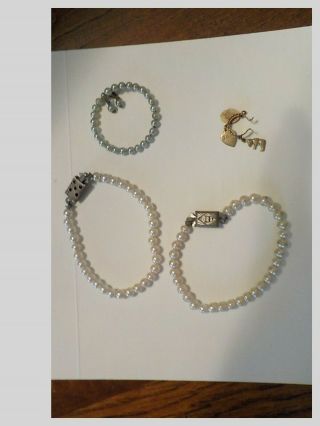 Htf Vintage Charm Bracelet For Vogue Jill Doll,  3 Charms Plus 3 Necklaces