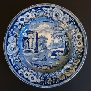 19th C.  Historical Staffordshire Transferware Plate – Stubbs “italian” Pattern