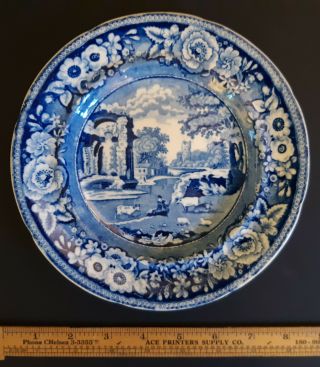 19th C.  Historical Staffordshire Transferware Plate – Stubbs “Italian” Pattern 3