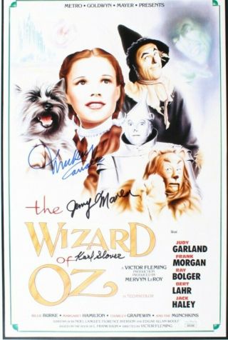 Jerry Maren,  Mickey Carroll & Karl Slover Signed " The Wizard Of Oz " 11x17 Movie