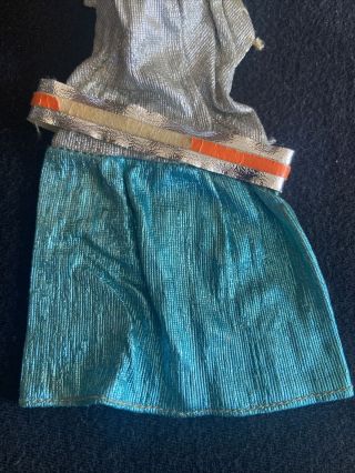 Vintage Barbie Zokko 1820 Silver,  Blue Lame Dress Belt and 1 Boot. 3