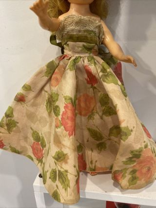 Vintage Vogue Jill Or Jan 1957 Floral Cotillion Dress For 10 1/2 Inch Doll W Tag