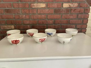 Villeroy & Boch Flora Rice Bowls,  Set Of 7,  Poppy,  Wildrose,  Cornflower,  Daisy