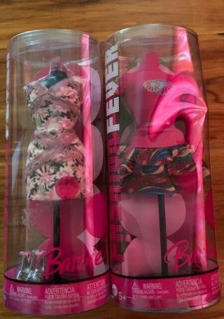 Fashion Fever Barbie Doll Outfit Set Skirt Sweater Pink Dress 2 Pair Shoe Nrfb