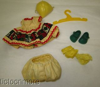 Vintage Tagged Vogue Ginny Doll Outfit Tiny Miss Series 6042 Dress Hat Shoes