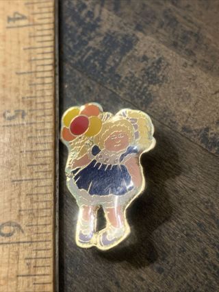 Cabbage Patch Kids " With Balloons " Vintage 1983 Enamel Pin.