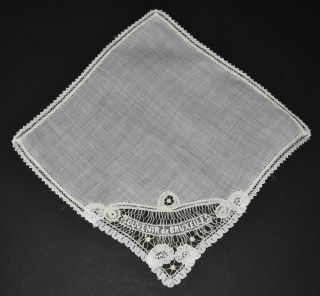 Vintage Handkerchief Hanky Souvenir Of Bruxelles Shabby Cottage Chic
