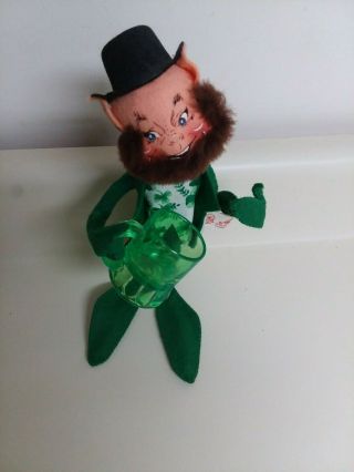 Annalee Irish Male Leprechaun Holding Green Beer Mug 8 "