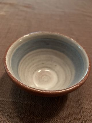 Denis Vibert Tiny Bowl 3.  5 " Diam.  2.  25 " High Maine Pottery Blue/gray