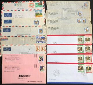 Kuwait 1969 - 2000 Airmail & Covers Lot X 16 Cancelled To U.  S.  A And Uk
