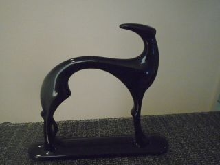 Royal Haeger Black Art Deco Dog Sculpture