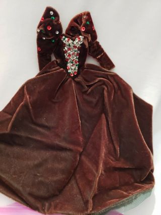 1991 Happy Holidays Barbie Doll Special Edition Dress Completely Brown Green In.