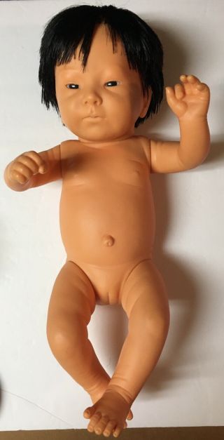 Vtg Furga Italy Realistic Baby Doll Girl Asian 1988 17 " Anatomically Correct L