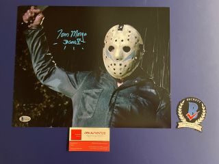 Tom Morga Jason Voorhees Signed 8x10 Beckett Friday The 13th Part 5