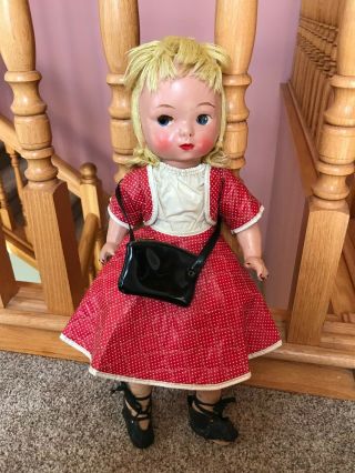 Antique Vintage Unusual Mask Martha Chase Type Orig Blonde Girl Doll Unknown