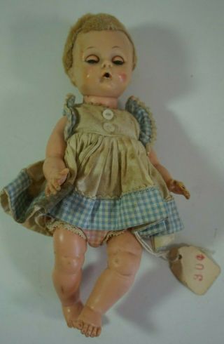 Vintage Madame Alexander Little Genius Doll Tagged Outfit Sleepy Eyes