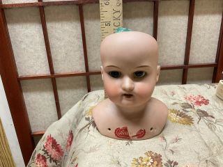 Antique Bisque Head Doll Kid Leather Body Am 370 Germany