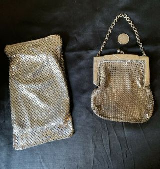 Whiting Davis Chainmail Coin Purse And Unmarked Chainmail Cigarette Case