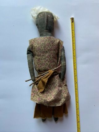 Primitive Handmade Black Folk Art Doll 16 " Collecting Firewood