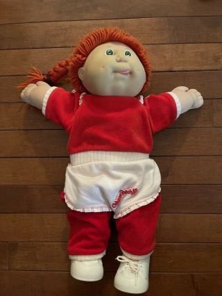 Vintage Cabbage Patch Kids Red Hair Green Eyes Dimples Tongue Out