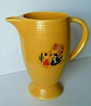Vintage Fiestaware Antique Gold Fiesta Coffee Pot Pitcher Pottery Yellow