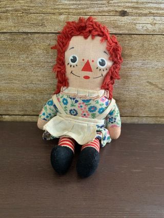 Vintage Mini 7 " Raggedy Ann Cloth Doll Knickerbocker Toy Company