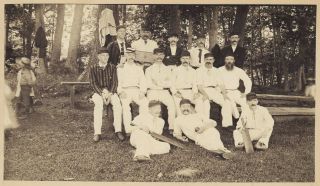 Cricket Team Bat Ball Uniforms Antique Photo