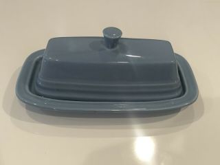 Vintage Fiesta Ware Robins Egg Blue Covered Butter Dish