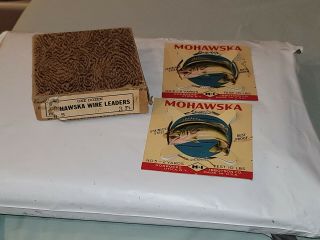 2 Vintage Mohawska Leader H - I Fishing Line 10lb.  Dealer Box