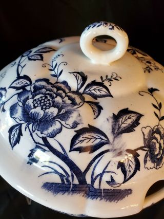 Vintage Booths China Blue Peony Covered Soup Tureen - - Hand Painted - 2