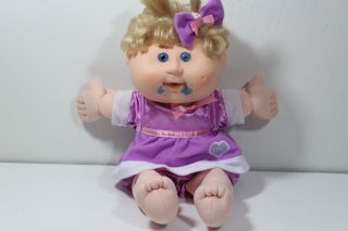 Cabbage Patch Kids Play Along Pa - 19 Blue Messy Face Baby Girl Doll (e)