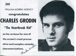 Charles Grodin Autograph Signed Photo Page Actor The Heartbreak Kid