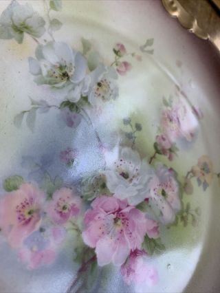 C.  T.  Altwasser Silesia Antique German Porcelain Plate w/ Hand Painted Roses 2