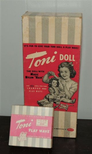 Vintage Ideal Toni Doll Play Perm Wave Kit Box Brunette