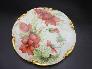Antique Limoges Jean Pouyat 8 1/4 " Hand - Painted Cabinet Plate Signed E.  Ehrlich