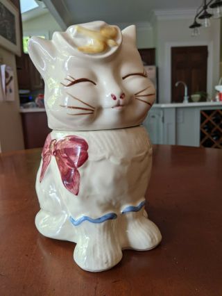 Vintage Shawnee Pottery Puss - N - Boots Cookie Jar